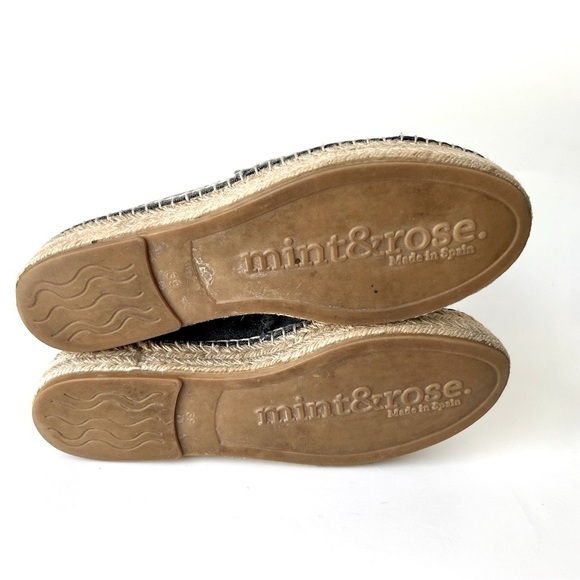 Anthropologie Mint & Rose Amalfi Espadrilles Navy Blue Metallic Cap Toe Size 8 - Picture 15 of 16